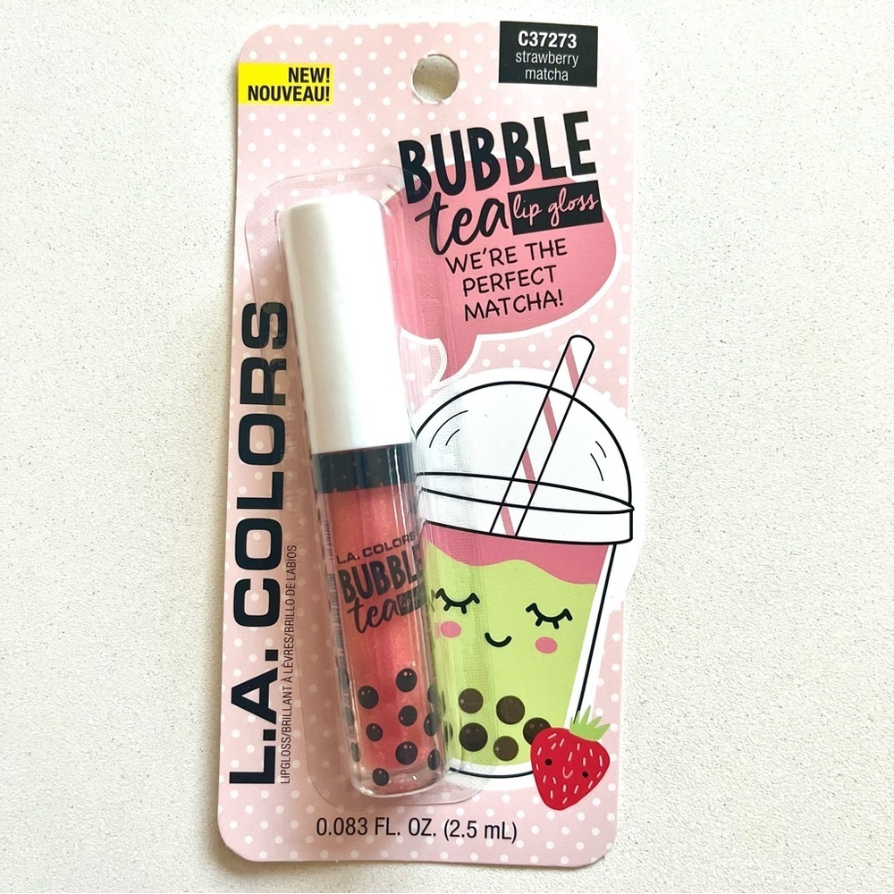 💜 L.A. Colors Bubble Tea, Lip Gloss, Strawberry Matcha